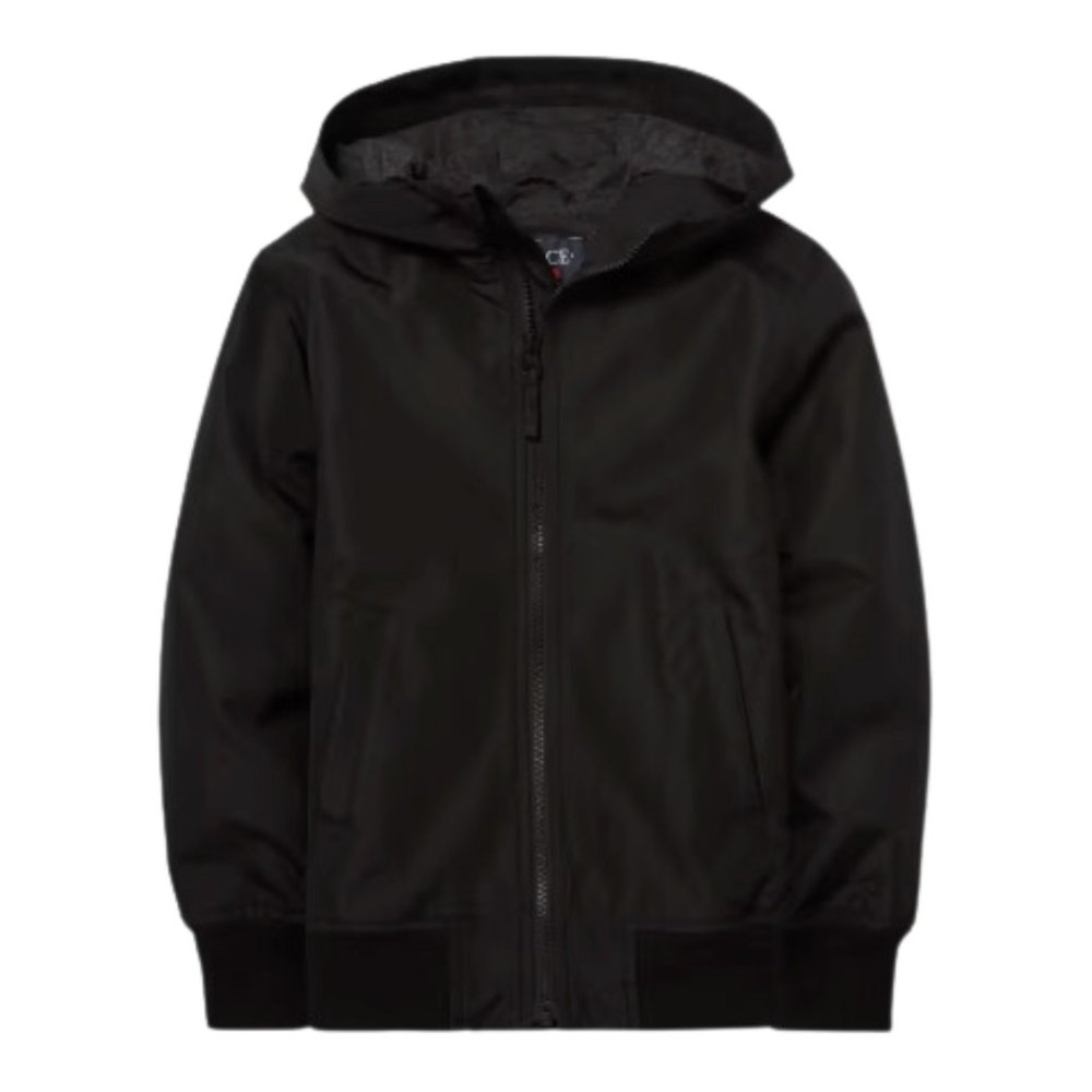 The Children’s Place Windbreaker Jacket Boys Uniform Black SZ EUC!